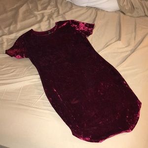 Red velvet dress
